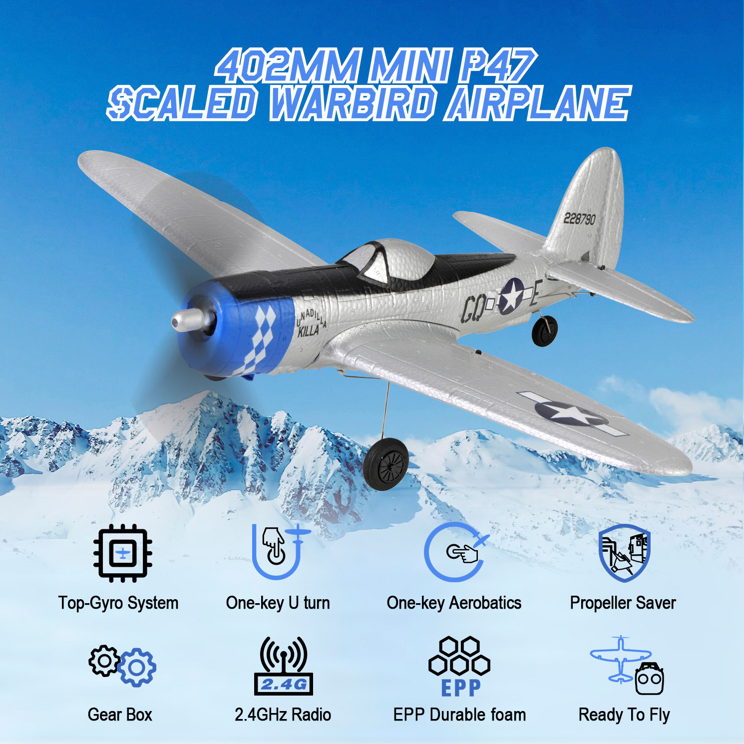 TOP-RC-HOBBY-402mm-Mini-P47-24G-4CH-6-Achsen-Gyro-One-Key-Kunstflug-U-Turn-EPP-Warbird-RC-Flugzeug-R-1989934-1